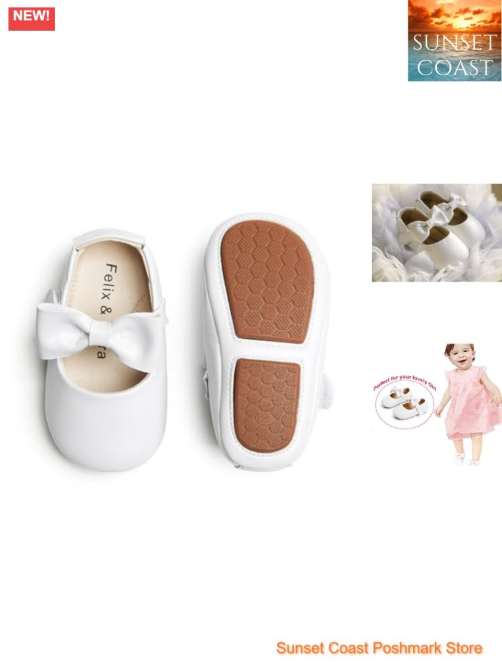 Soft Sole Baby Walking Shoes Closed Toe Mocc Hook & Loop Crib Shoes